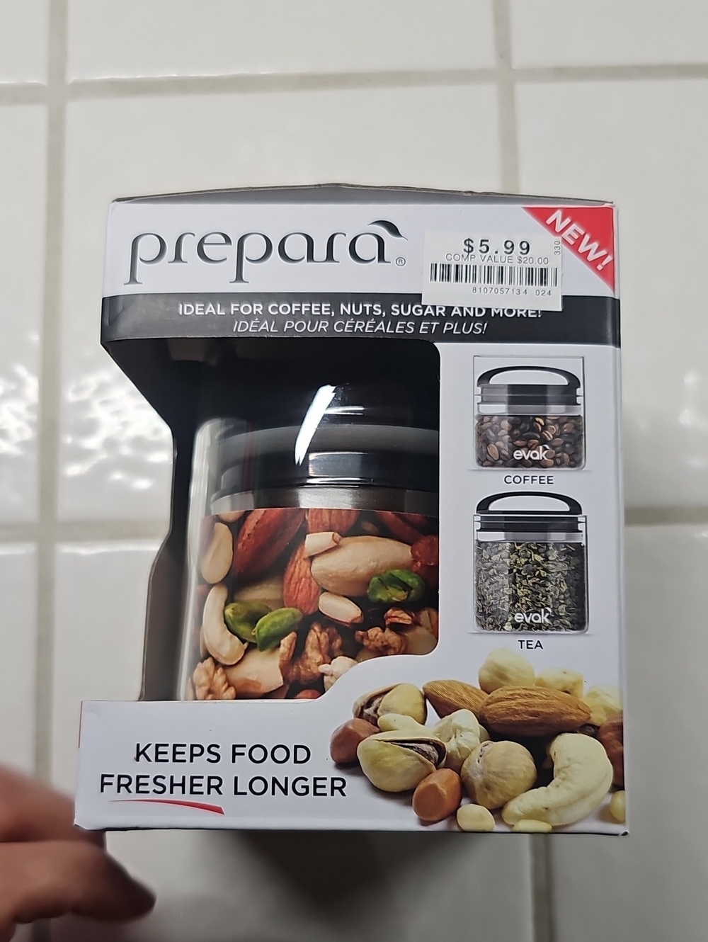 Prepara Clear Airtight Food Storage Jar - Black Lid